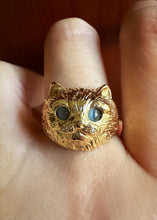 Load image into Gallery viewer, 18k Cat Ring with Moonstone Eyes