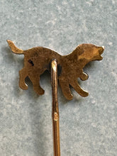 Load image into Gallery viewer, 18k Vintage Dog Stickpin with Diamond and Ruby Collar -