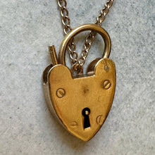 Load image into Gallery viewer, 9k Georg Jensen Ltd Hallmarked Heart Padlock and Curb