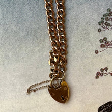 Load image into Gallery viewer, 9k Georg Jensen Ltd Hallmarked Heart Padlock and Curb