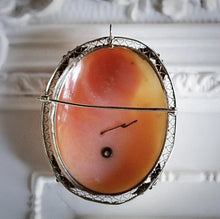 Load image into Gallery viewer, Antique Art Nouveau carved Shell Cameo “en habille" with Old Mine Diamond 1920s