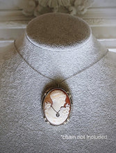 Load image into Gallery viewer, Cameo “en Habille” with Old Mine Diamond in 14k White Gold