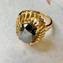 Load image into Gallery viewer, Corletto Black Spinel & 18k Gold 1960s Ring - Rings