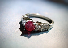 Load image into Gallery viewer, 1.19 ct BURMESE GIA Ruby Ring in 14k White Gold Platinum and