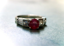Load image into Gallery viewer, 1.19 ct BURMESE GIA Ruby Ring in 14k White Gold Platinum and