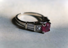 Load image into Gallery viewer, 1.19 ct BURMESE GIA Ruby Ring in 14k White Gold Platinum and