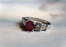 Load image into Gallery viewer, 1.19 ct BURMESE GIA Ruby Ring in 14k White Gold Platinum and