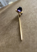 Load image into Gallery viewer, 14k Gold & Amethyst Victorian Era Stickpin with Box - Fine