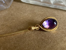 Load image into Gallery viewer, 14k Gold & Amethyst Victorian Era Stickpin with Box - Fine