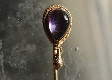 Load image into Gallery viewer, 14k Gold & Amethyst Victorian Era Stickpin with Box - Fine