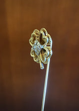 Load image into Gallery viewer, 14k Gold & Diamond 4-Leaf Clover Stick Pin in Original Box