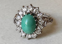 Load image into Gallery viewer, 14k Gold Diamond and Turquoise Ballerina Ring - Rings