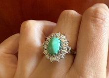 Load image into Gallery viewer, 14k Gold Diamond and Turquoise Ballerina Ring - Rings