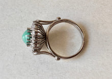 Load image into Gallery viewer, 14k Gold Diamond and Turquoise Ballerina Ring - Rings