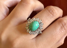 Load image into Gallery viewer, 14k Gold Diamond and Turquoise Ballerina Ring - Rings