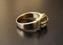 Load image into Gallery viewer, 14k Gold & Diamond Buckle Ring