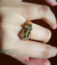 Load image into Gallery viewer, 14k Gold & Diamond Buckle Ring
