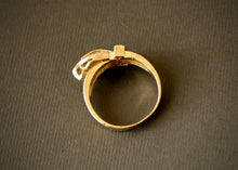 Load image into Gallery viewer, 14k Gold & Diamond Buckle Ring