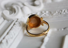 Load image into Gallery viewer, 14k Gold Natural Lava Stone Cameo Ring - Fine Jewelry