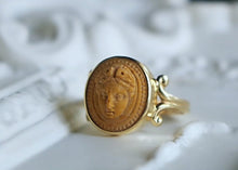 Load image into Gallery viewer, 14k Gold Natural Lava Stone Cameo Ring - Fine Jewelry