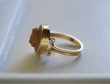 Load image into Gallery viewer, 14k Gold Natural Lava Stone Cameo Ring - Fine Jewelry