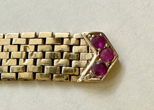 Load image into Gallery viewer, 14k Gold Ruby & Diamond Adjustable Buckle Belt Ring