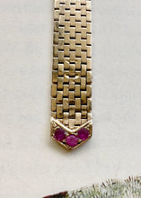 Load image into Gallery viewer, 14k Gold Ruby & Diamond Adjustable Buckle Belt Ring