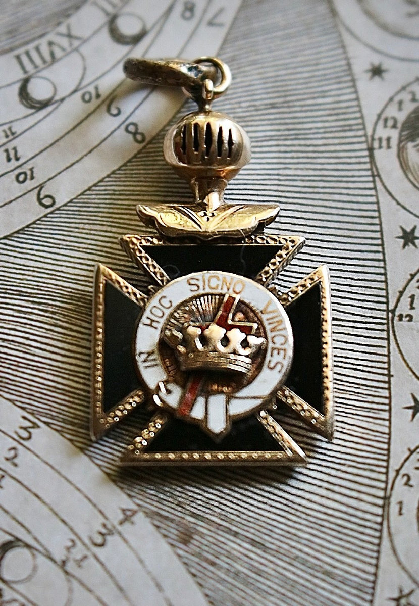 Knights Templar Watch Fob Jessamine Jewels 14k Masonic Knight's
