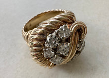 Load image into Gallery viewer, 14k Yellow Gold and Diamond Dome Ring