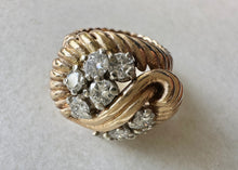 Load image into Gallery viewer, 14k Yellow Gold and Diamond Dome Ring