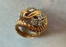 Load image into Gallery viewer, 14k Yellow Gold and Diamond Dome Ring