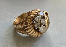 Load image into Gallery viewer, 14k Yellow Gold and Diamond Dome Ring
