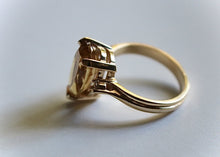 Load image into Gallery viewer, 14kt Yellow Gold Citrine and Diamond Ring with Gold Tip -