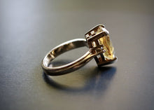 Load image into Gallery viewer, 14kt Yellow Gold Citrine and Diamond Ring with Gold Tip -