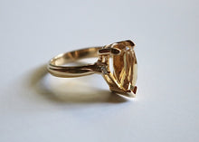 Load image into Gallery viewer, 14kt Yellow Gold Citrine and Diamond Ring with Gold Tip -