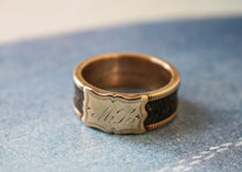 Load image into Gallery viewer, 1886 14k Gold and Hair Work Mourning Ring