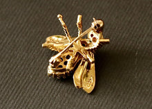 Load image into Gallery viewer, 18k Diamond and Sapphire Herbert Rosenthal Bee Brooch -