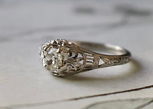 Load image into Gallery viewer, 18k Genuine Traub Orange Blossom Diamond Engagement Ring -
