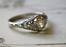 Load image into Gallery viewer, 18k Genuine Traub Orange Blossom Diamond Engagement Ring -