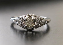 Load image into Gallery viewer, 18k Genuine Traub Orange Blossom Diamond Engagement Ring -