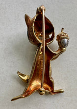 Load image into Gallery viewer, 18k Gold, Diamond and Emerald Chipmunk Pin