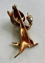 Load image into Gallery viewer, 18k Gold, Diamond and Emerald Chipmunk Pin