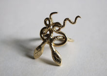 Load image into Gallery viewer, 18k Gold Lalaounis Double Snake Ring - Signed Fine Jewelry
