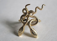 Load image into Gallery viewer, 18k Gold Lalaounis Double Snake Ring - Signed Fine Jewelry