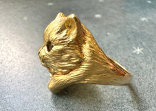 Load image into Gallery viewer, 18k Gold & Moonstone Cat with Paws Ring