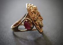 Load image into Gallery viewer, 18k Gold & Ruby Medusa Ring