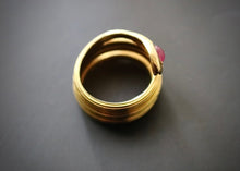 Load image into Gallery viewer, 18k Lalaounis Snake Ring with Ruby Cabochon - Jewelry