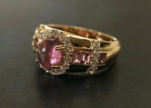 Load image into Gallery viewer, 18k Pink Tourmaline and Diamond Ring