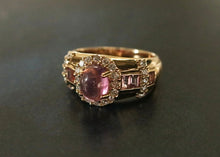 Load image into Gallery viewer, 18k Pink Tourmaline and Diamond Ring