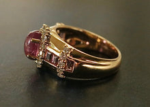 Load image into Gallery viewer, 18k Pink Tourmaline and Diamond Ring